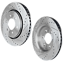 Rear Brake Disc, Cross-drilled and Slotted, Vented, 6 Lugs, 330.96 mm, Pro-Line Series