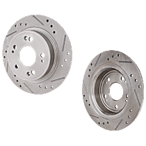 Rear Brake Disc, Cross-drilled and Slotted, Solid, 5 Lugs, 281.69 mm, 3.5L 6Cyl, Pro-Line Series