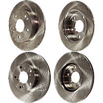 Front and Rear Brake Disc, Plain Surface, Vented, 5 Lugs,, Pro-Line Series