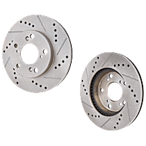 Front Brake Disc, Cross-drilled and Slotted, Vented, 5 Lugs, 261.87 mm, 1.8L 4Cyl, Pro-Line Series