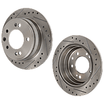 Rear Brake Disc, Cross-drilled and Slotted, Solid, 5 Lugs, 261.87 mm, 2.0L 4Cyl, Pro-Line Series