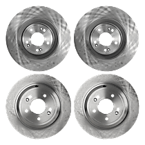 Front and Rear Brake Disc, Plain Surface, Vented - Front; Solid - Rear, 5 Lugs,, Pro-Line Series