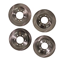 Front and Rear Brake Disc, 4-Wheel Set, Plain Surface, Vented, 6 Lugs, Pro-Line Series