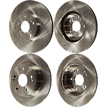 Front and Rear Brake Disc, Plain Surface, Vented - Front; Solid - Rear, 5 Lugs 11.81 in. - Front; 11.09 in. - Rear Pro-Line Series