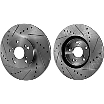 Front Brake Disc, Cross-drilled and Slotted, Vented, 5 Lugs, 299.97 mm, Pro-Line Series