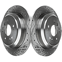 Rear Brake Disc, Cross-drilled and Slotted, Solid, 5 Lugs, 330 mm, EX-L, 3.5L 6Cyl, Pro-Line Series