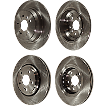 Front and Rear Brake Disc, Plain Surface, Vented - Front; Solid - Rear, 5 Lugs, RTL, 3.5L 6Cyl, Pro-Line Series