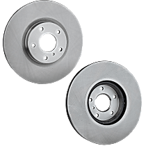 Front Brake Discs, Plain Surface, 5 Lugs, 2-Wheel Set