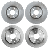 Front and Rear Brake Disc, Plain Surface, Vented, 5 Lugs, Pro-Line Series