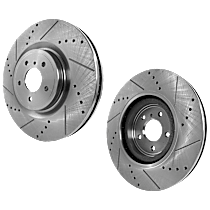 Front Brake Disc, Cross-drilled and Slotted, Vented, 5 Lugs, 355.09 mm, Pro-Line Series