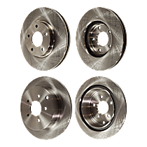 Front and Rear, Driver and Passenger Side Brake Disc, Plain Surface, Vented - Front; Solid - Rear, 5 Lugs, 3.5L, 6Cyl, Pro-Line Series