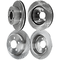 Front and Rear Brake Disc, Plain Surface, Vented - Front; Solid - Rear, 5 Lugs,, Pro-Line Series