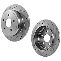 Rear Brake Disc, Cross-drilled and Slotted, Solid, 5 Lugs, 320 mm, Overland, 5.7L 8Cyl, Pro-Line Series