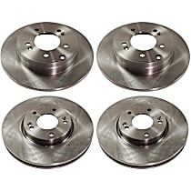 Front and Rear Brake Discs, Plain Surface, Vented - Front, Solid - Rear, 5 Lugs, 11.81 in. Front/11.14 in. Rear Disc Diameter, Pro-Line Series