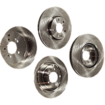 Front and Rear Brake Disc, Plain Surface, Vented - Front; Solid - Rear, 5 Lugs, AWD, Pro-Line Series