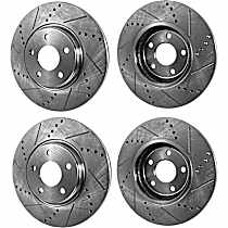 Front and Rear Brake Disc, Cross-drilled and Slotted, Vented - Front; Solid - Rear, 5 Lugs, 4.3L 8Cyl, Pro-Line Series