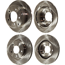 Rear Brake Discs, Plain Surface, Vented - Front, Solid - Rear, 5 Lugs, Pro-Line Series