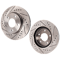 Front Brake Disc, Cross-drilled and Slotted, Vented, 5 Lugs, 276 mm, With Rear Disc Brake, 2.4L 4Cyl, Pro-Line Series