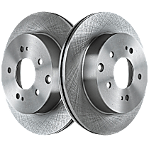 Rear, Driver and Passenger Side Brake Disc, Plain Surface, Vented, 5 Lugs, 283.97 mm, 3.8L 6Cyl, Pro-Line Series