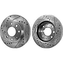 Front Brake Disc, Cross-drilled and Slotted, Vented, 4 Lugs, 257.05 mm, 2.0L 4Cyl, Pro-Line Series