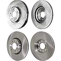 Front and Rear, Driver and Passenger Side Brake Disc, Plain Surface, Vented, 5 Lugs, 2.0L, 4Cyl, Pro-Line Series