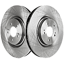 Front Brake Disc, Plain Surface, Vented, 5 Lugs, 350.01 mm, 1 Piece Full Cast Disc, 2.0L 4Cyl, Pro-Line Series
