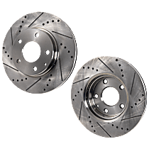 Front Brake Disc, Cross-drilled and Slotted, Vented, 5 Lugs, 279.91 mm, FWD, Touring, 2.0L 4Cyl, Pro-Line Series