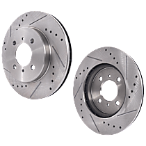 Front Brake Disc, Cross-drilled and Slotted, Vented, 4 Lugs, 256.03 mm, 2.0L 4Cyl, Pro-Line Series