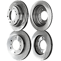 Front and Rear Brake Disc, Plain Surface, Vented, 6 Lugs, Pro-Line Series