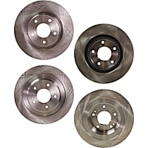 Rear Brake Disc, Plain Surface, Vented - Front; Solid - Rear, 5 Lugs, 2.0L 4Cyl, Pro-Line Series