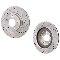 Front Brake Disc, Cross-drilled and Slotted, Vented, 5 Lugs, 295.8 mm, 3.5L 6Cyl, Pro-Line Series