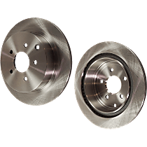 Rear, Driver and Passenger Side Brake Disc, Plain Surface, Solid, 5 Lugs, Pro-Line Series