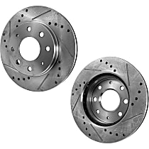 Front Brake Disc, Cross-drilled and Slotted, Vented, 4 Lugs 255.02 mm Pro-Line Series
