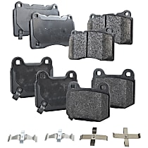 Front and Rear Brake Pad Sets, Ceramic - Front; Organic - Rear, Pro-Line Series