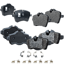 Front and Rear Brake Pad Sets, Ceramic - Front; Organic - Rear, Pro-Line Series