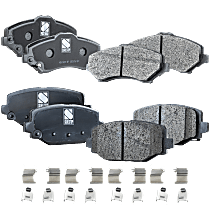 Front and Rear Brake Pad Sets, Semi-Metallic - Front; Ceramic - Rear, Pro-Line Series