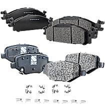 Front and Rear Brake Pad Sets, Pro-Line Series, Ceramic - Front; Semi-Metallic - Rear Pad Material, Standard Duty Brakes, Heavy Duty Brakes