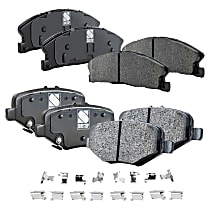 Front and Rear Brake Pad Sets, Ceramic - Front; Semi-Metallic - Rear, Pro-Line Series