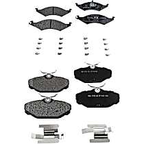 Front and Rear Brake Pad Sets, Semi-Metallic - Front; Ceramic - Rear, Pro-Line Series