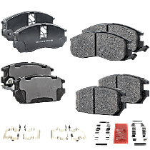 Front and Rear Brake Pad Sets, Pro-Line Series, Ceramic - Front; Organic - Rear Pad Material, 1 Piston Caliper