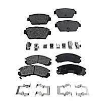 Front and Rear Brake Pad Sets, Semi-Metallic - Front; Organic - Rear, Pro-Line Series
