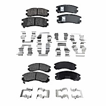 Front and Rear Brake Pad Sets, Semi-Metallic - Front; Ceramic - Rear, Pro-Line Series