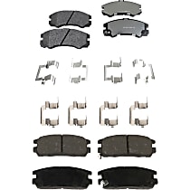 Front and Rear Brake Pad Sets, Pro-Line Series, Semi-Metallic - Front; Ceramic - Rear Pad Material