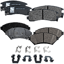 Front and Rear Brake Pad Sets, Ceramic - Front; Semi-Metallic - Rear, Pro-Line Series