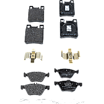 Front and Rear Brake Pad Set, Organic, Hardware Includes (2) Pieces Pad Retainer Wire Form, with Two Retaining Pins, Pro-Line Series