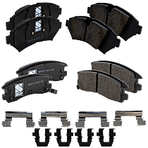 Front and Rear Ceramic - Front, Semi-Metallic - Rear Brake Pad Set, Except Heavy Duty Brakes; From Chassis/VIN 129029, Pro-Line Series