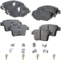 Front and Rear Brake Pad Sets, Organic - Front; Ceramic - Rear, Pro-Line Series