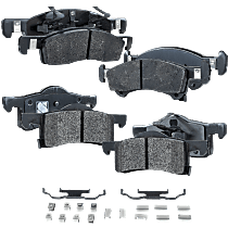Front and Rear Brake Pad Sets, Pro-Line Series, Semi-Metallic Pad Material