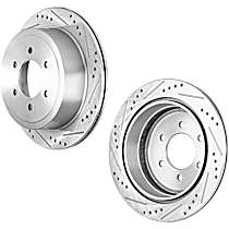 Front Brake Disc, Cross-drilled and Slotted, Vented, 6 Lugs, 338.07 mm, 4.7L 8Cyl, Pro-Line Series