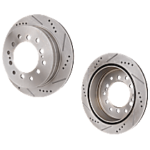 Rear Brake Disc, Cross-drilled and Slotted, Vented, 6 Lugs, 311.91 mm, 4.7L 8Cyl, Pro-Line Series